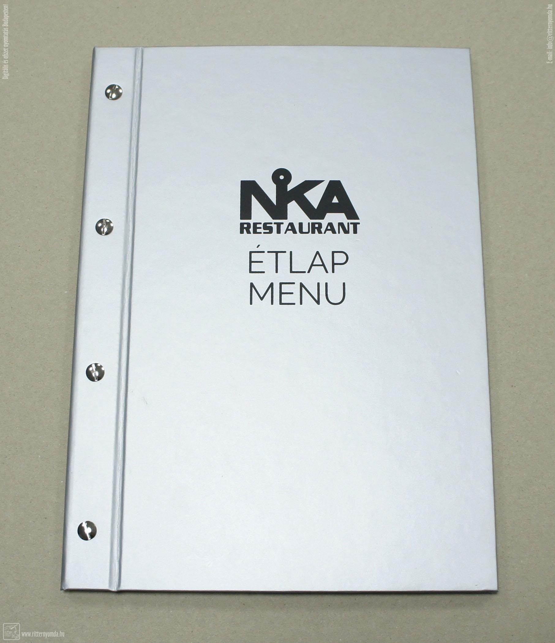 Étlap az árakkal